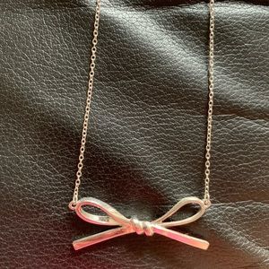 Kate Spade Silver Bow Long Necklace